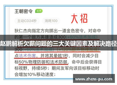 赵鹏解析欠薪问题的三大关键因素及解决路径